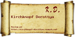Kirchknopf Dorottya névjegykártya